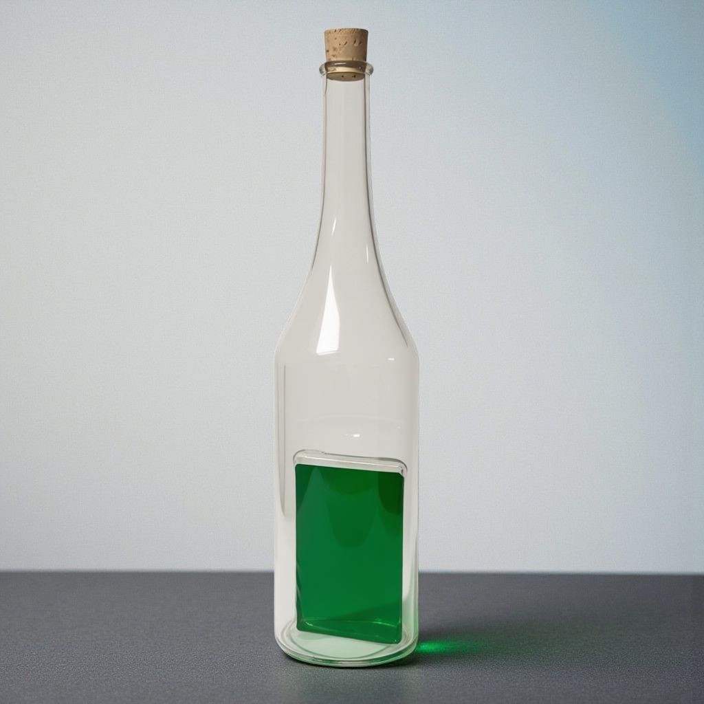 Geschenkgutschein oder Visitenkarte in Schnapsflasche als Präsent