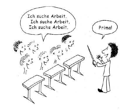 Schule der Berufs-Arbeitslosen Schule der Berufs-Arbeitslosen, Zeichnung von Ritje Dieckmann