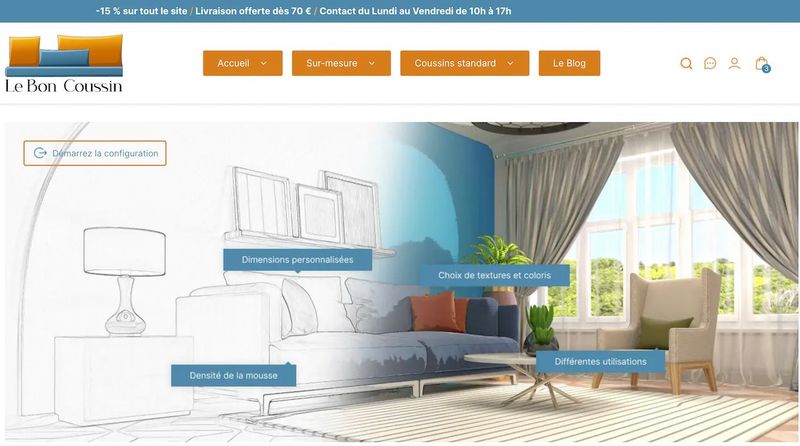 Coussin exterieur sur mesure