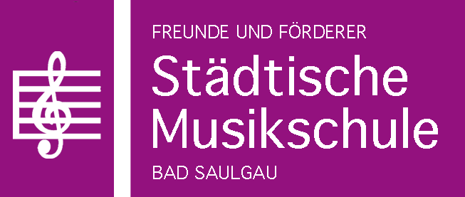 Notenschlüssel-Logo und Schriftzug der Freunde und Förderer der Städtischen Musikschule Bad Saulgau