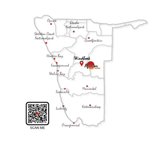 Map Namibia, Karte Namibia
