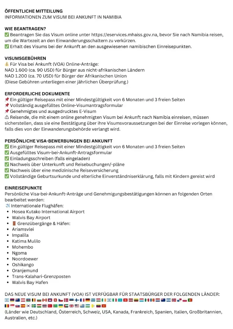 Information Visumspflicht DE