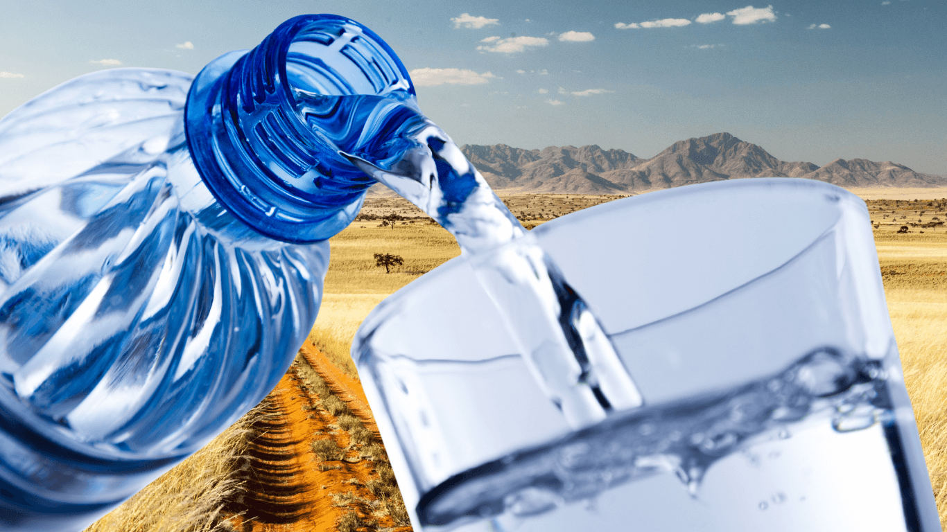 Wasser trinken in Namibia
