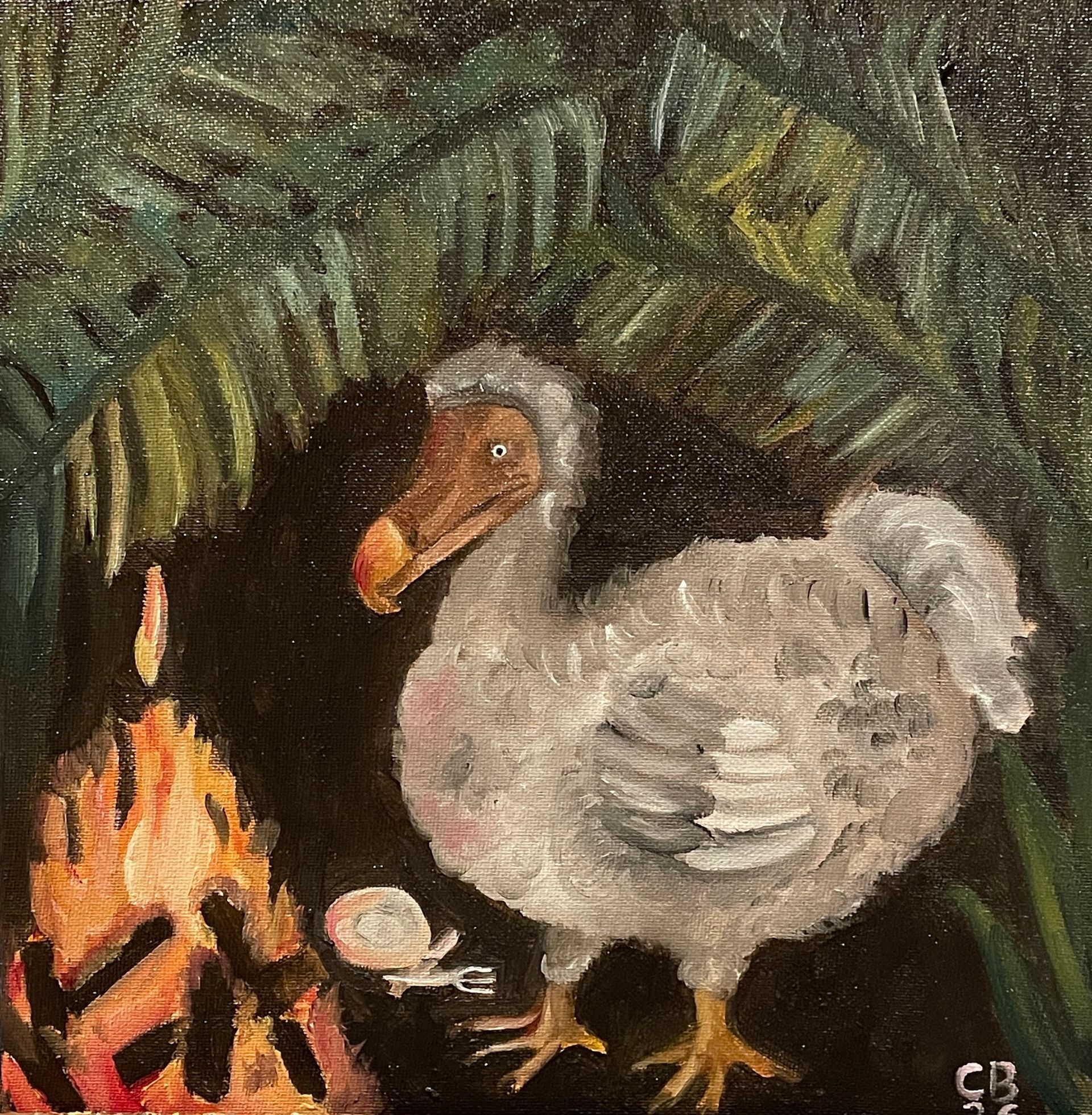 oil painting, paper bag