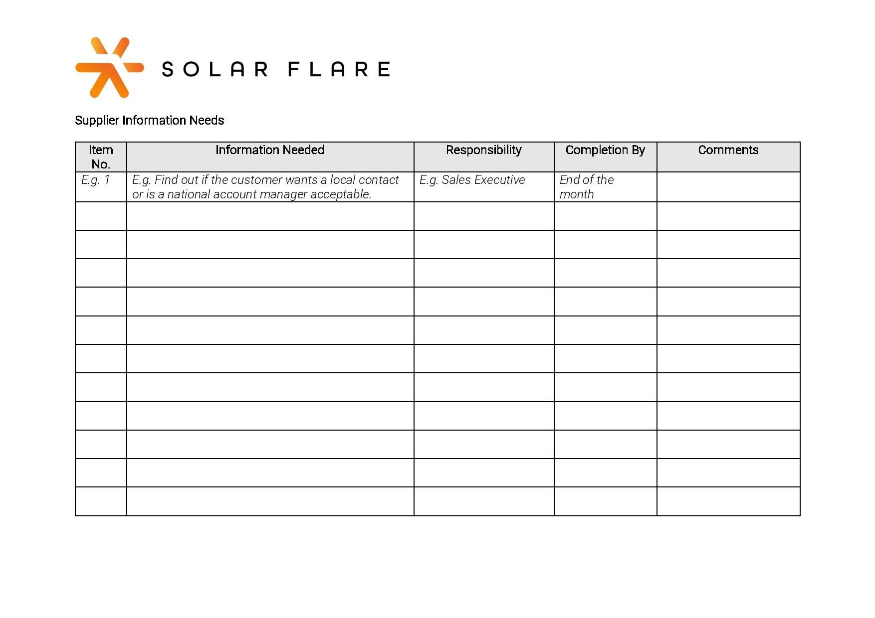 Click to download Information Needs Matrix