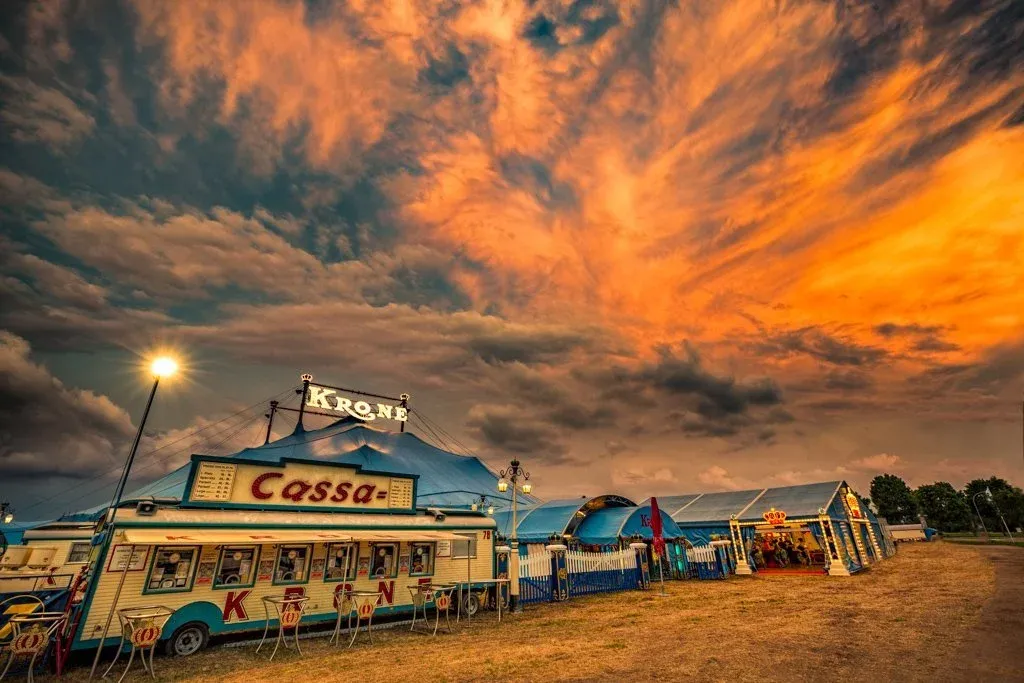 Bildkomposition und Sonnenuntergang