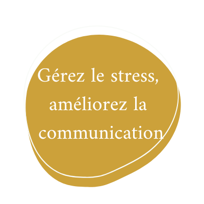 C'est une bulle dans laquelle il est écrit le titre gérez le stress et améliorez la communication