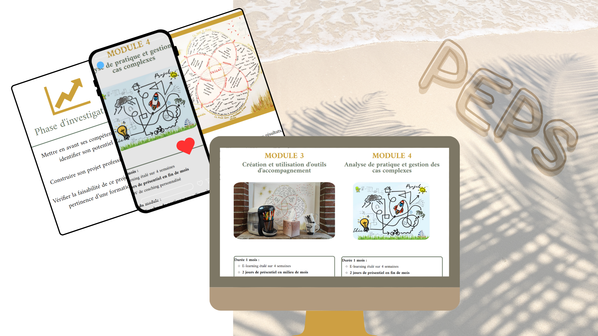 le mokup pour présenter la formation