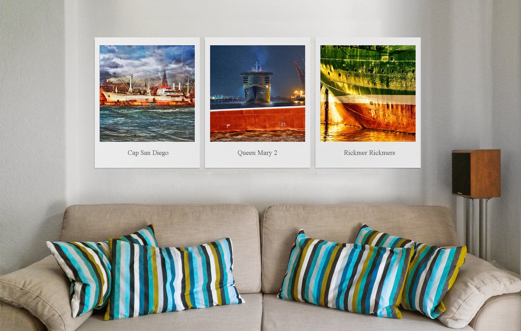 Hamburger Hafen Bilder im Polaroid-Look-Format Bilder Hamburger Hafen Geschenkideen Polaroid-Look-Format Jubilaeum Geschenke