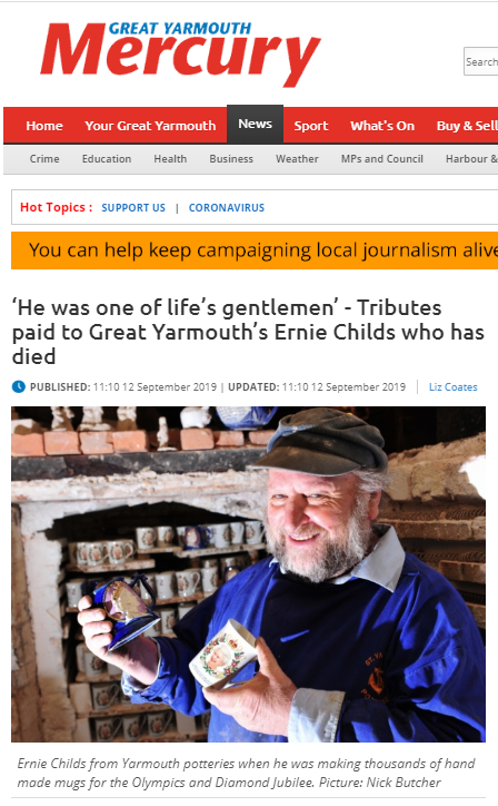 Ernie Childs Artist
Ernie Childs Sculptor
Great Yarmouth
Ernie Childs Mural
Great Yarmouth Potteries