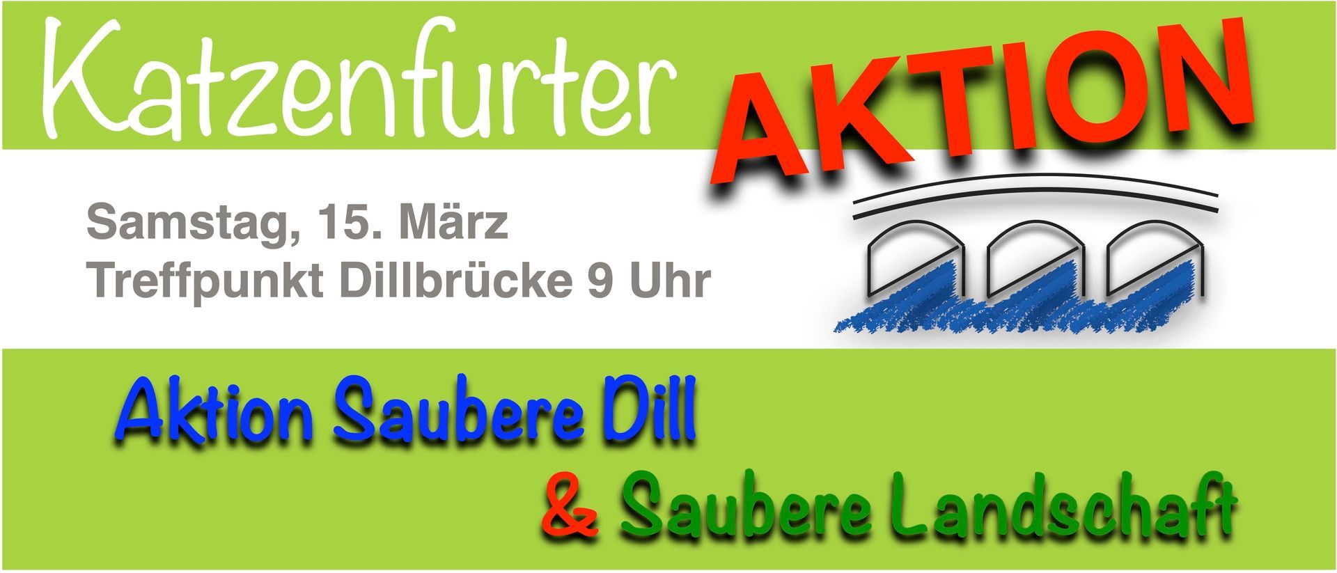Aktion zur Säuberung der Ufer der Gewässer und der Landschaft in Katzenfurt