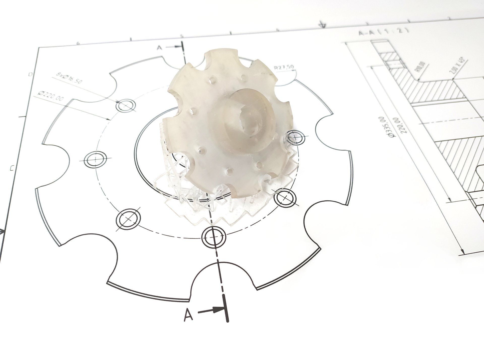 SLA Druck Foto eines SLA Drucks