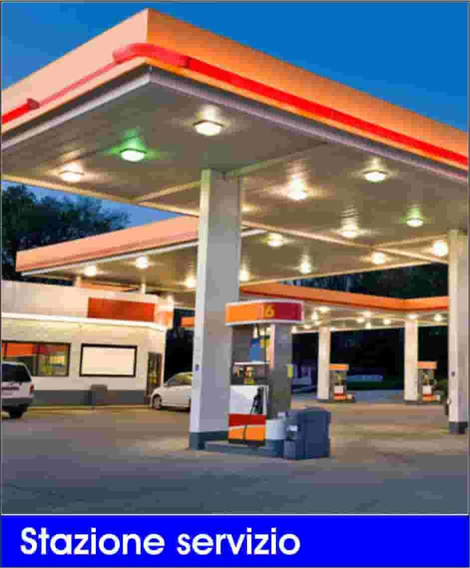 Area stazione di servizio gpl gas elettrico