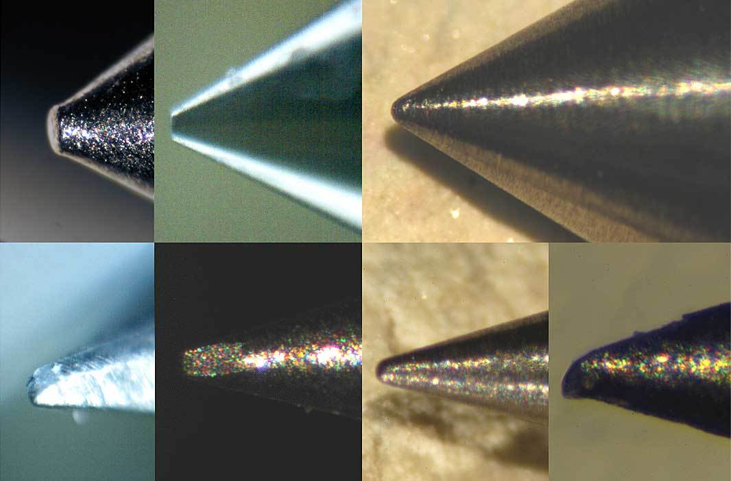 Abb.11b Makro-Aufnahme verschiedener Tiefenmikrometerspitzen