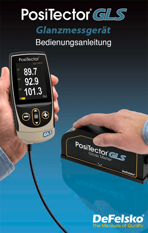 Bedienungsanleitung DeFelsko PosiTector GLS-Glanzmessgerät Anleitung