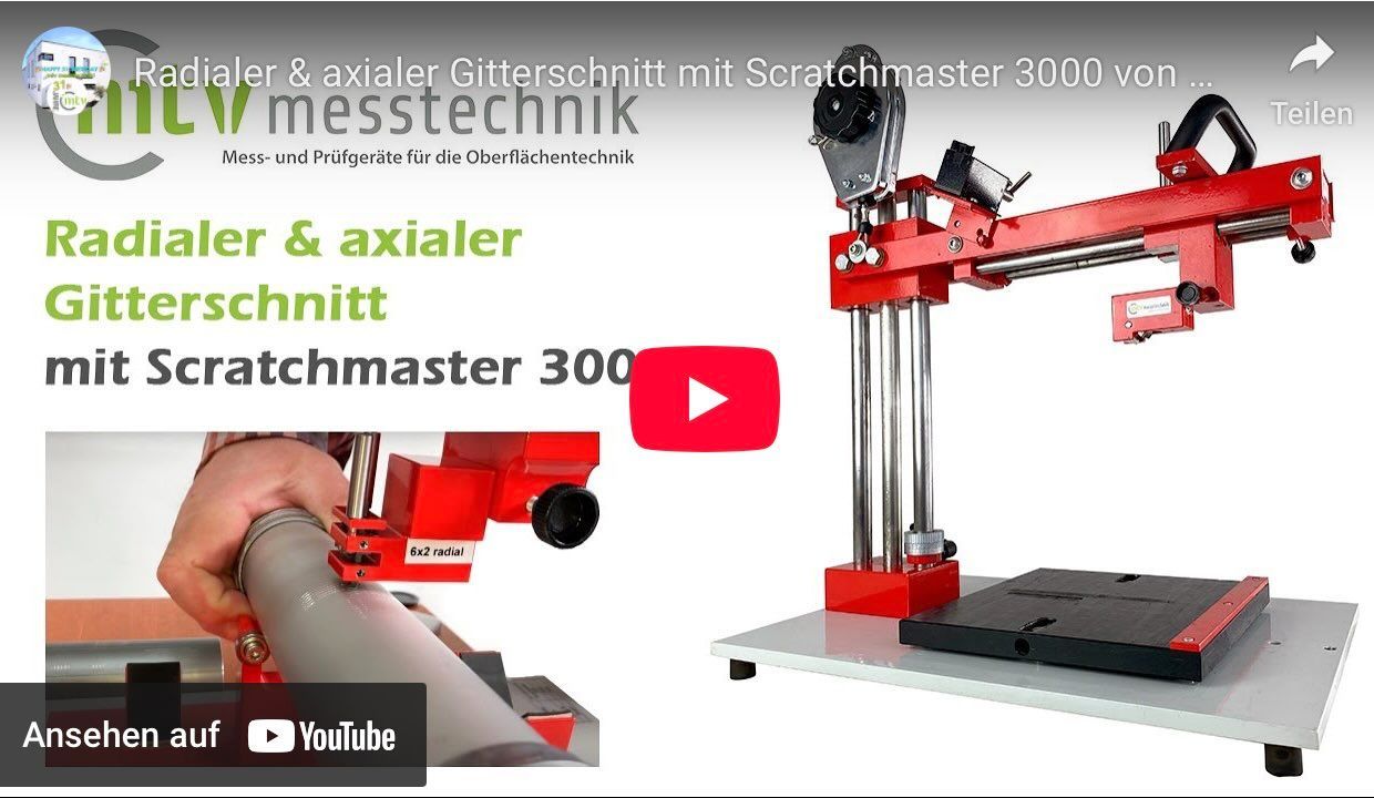 Radialer und Axialer Gitterschnitt mit mtv messtechnik CC5000 Radialer und Axialer Gitterschnitt mit dem mtv messtechnik CC 5000 Gitterschnittgerät