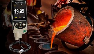 Wanddicke von Gusseisen messen mit PosiTest UTG CLF Einfache Messung der Wanddicke von Gusseisen (Gußeisen) mit PosiTest UTG CLF