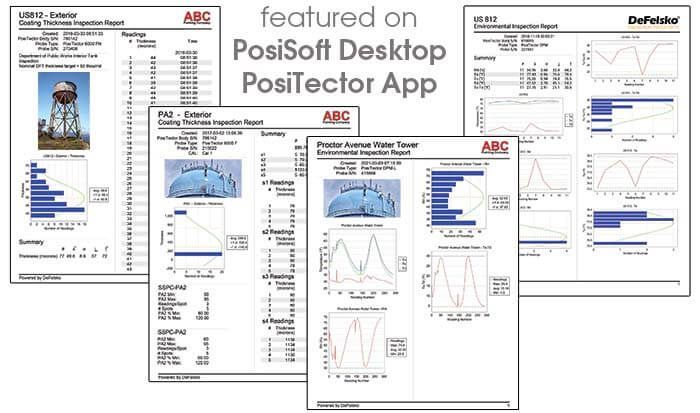 PosiSoft Report generator featured on PosiSoft Desktop & PosiTector App