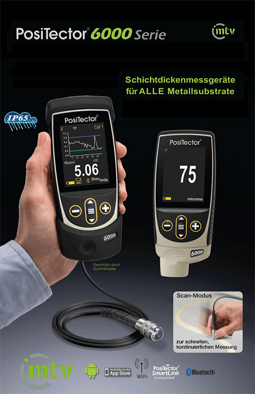 DeFelsko PosiTector 6000 Schichtdickenmessgeräte für ALLE Metallsubstrate, Schichtdicke messen, Schichtdickenmesser