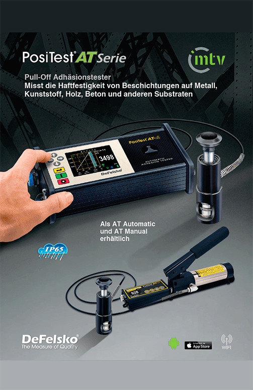DeFelsko PosiTest AT Prospekt zum Download Prospekt DeFelsko PosiTest AT Haftzugprüfgerät zum Download