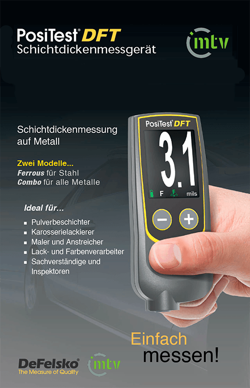 Prospekt DeFelsko PosiTest DFT - Schichtdickenmessgerät