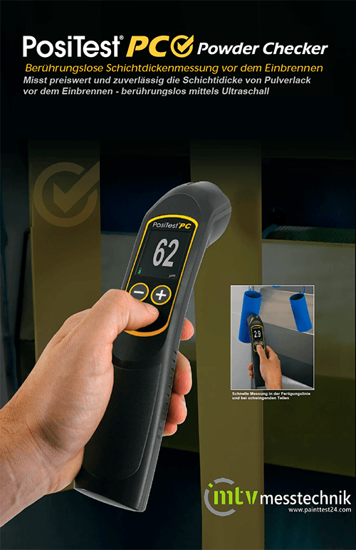 Prospekt DeFelsko PosiTest PC Powder Checker - Schichtdickenmessgerät für Pulverlacke vor dem Einbrennen