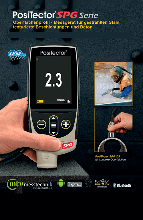 Prospekt PosiTector SPG Oberflächenprofil-Messgerät für gestrahlten Stahl, texturierte Beschichtungen