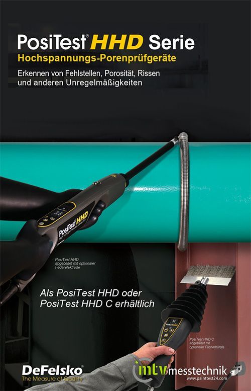 DeFelsko PosiTest HHD und HHD C - Gleichstrom-Porenprüfgerät des Impulstyps und des kontinuierlichen Typs