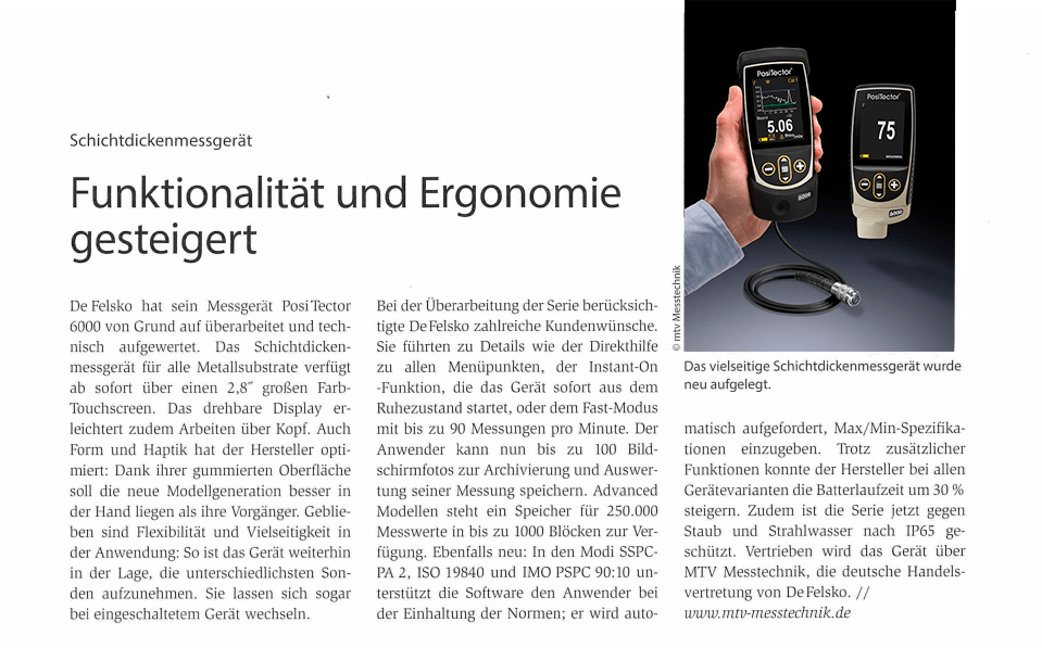 PosiTector 6000-Artikel im JOT (Journal für Oberflächentechnik), 09-2022 PosiTector-6000-Journal-fuer-Oberflaechentechnik 09-2022