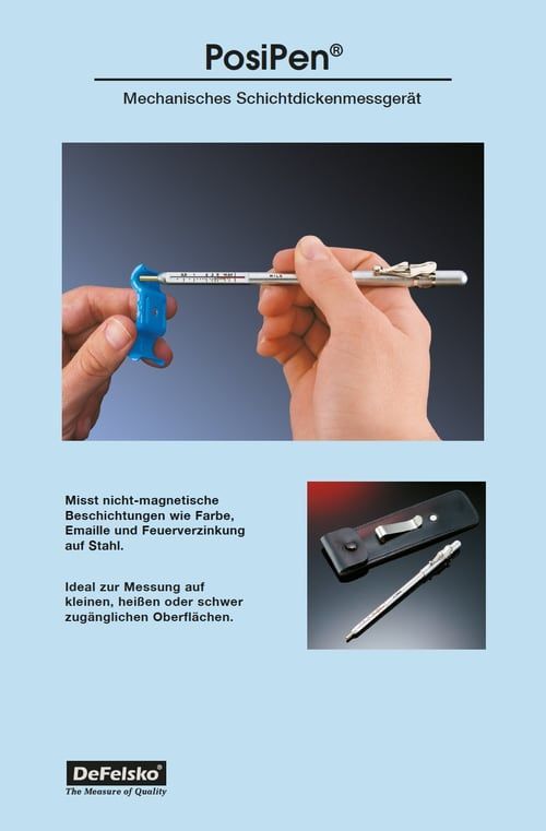 DeFelsko PosiTest - Mechanisches Schichtdickenmessgerät zur Messung auf kleinen, heißen o. schwer zugänglichen Oberflächen