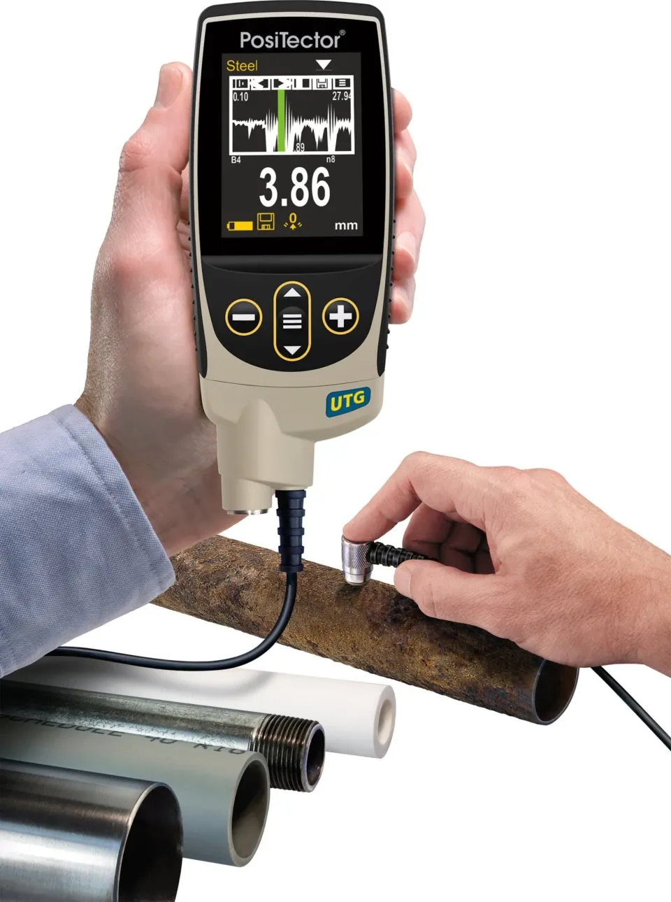 Ultraschall-Wanddickenmessgeräte messen auf Stahl, Aluminium und Kunststoff Ultraschall-Wanddicken Messgeräte messen auf Stahl, Aluminium, Kunststoff