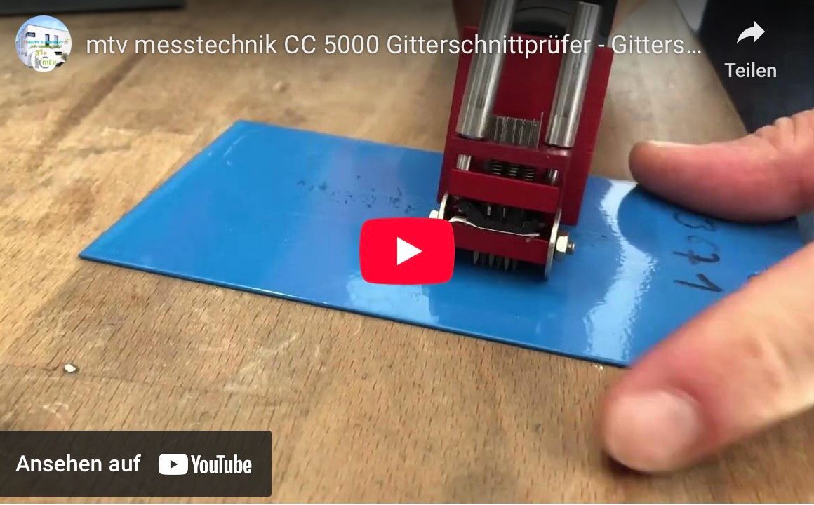 How to: Gitterschnitt mit mtv messtechnik GItterschnittgerät CC 5000 Tutorial Video: Wie führe ich mit dem mtv messtechnik GItterschnittgerät CC 5000 einen Gitterschnitt durch?