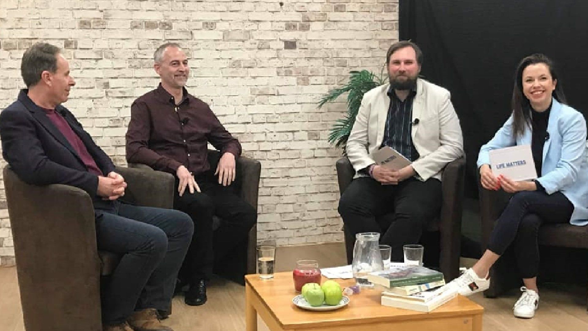 Nick being interviewed