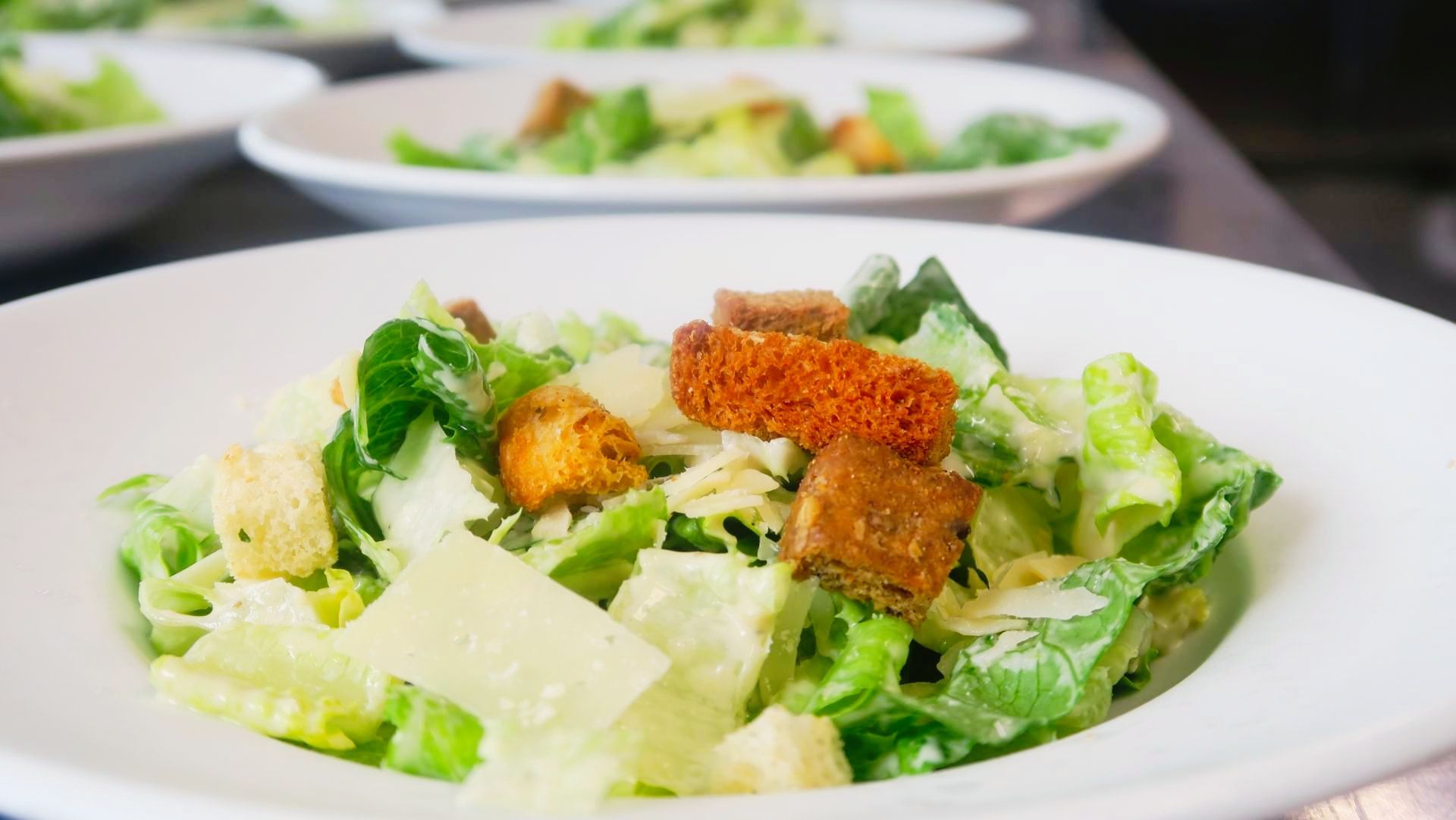 Caesar Salad with Parmesan Croutons