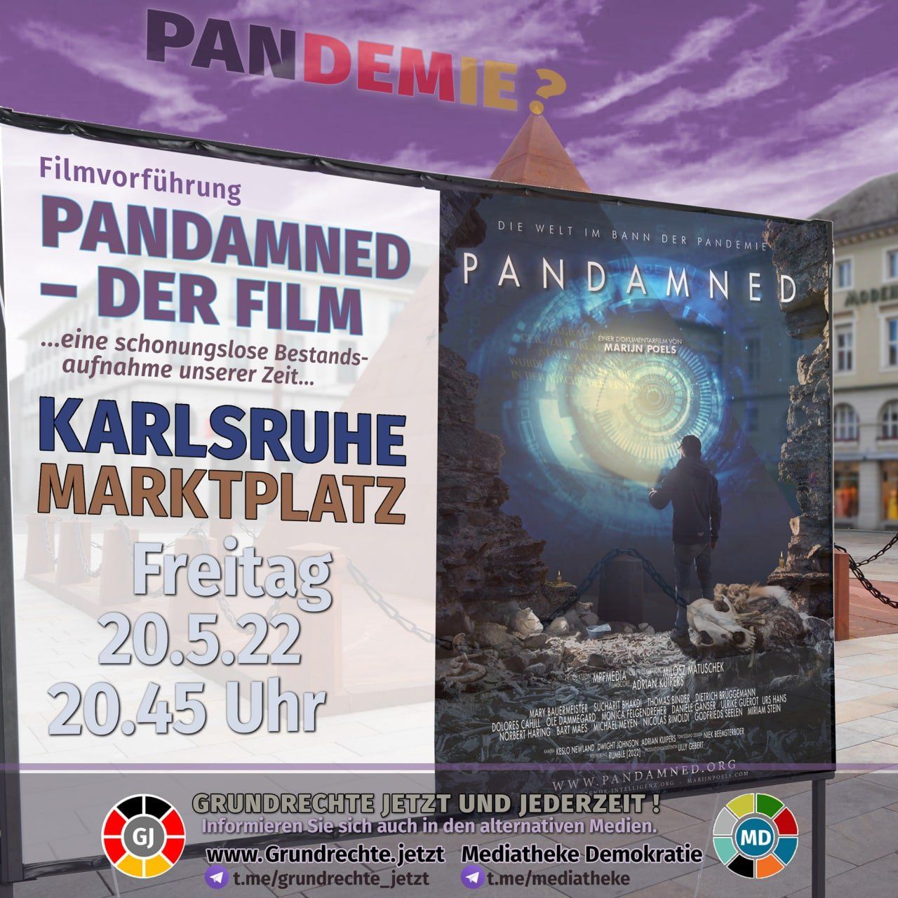PANDAMNED - der Film - Filmaufführung - Karlsruhe Marktplatz 20.05.2022 20:45 Uhr