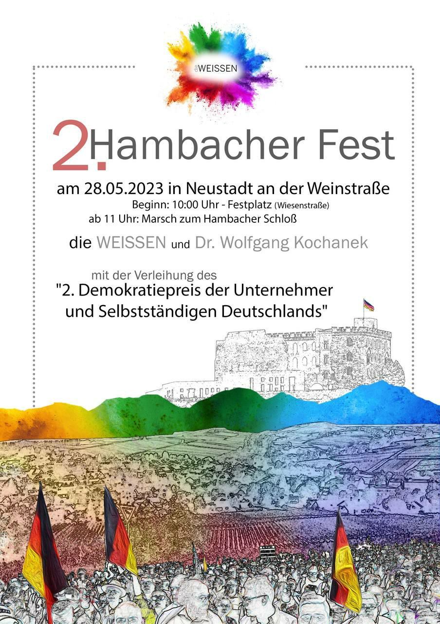 2. Hambacher Fest mit Marsch vom Festplatz zum Hambacher Schloß - Neustadt a.d.W. Festplatz 28.05.2023 ab 10/11 Uhr