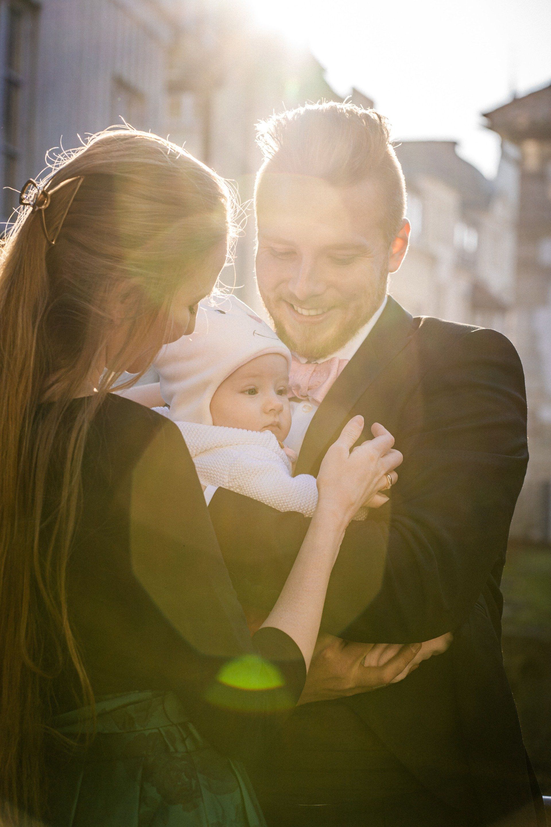 Familie Baby Kind Sonne Fotoshooting