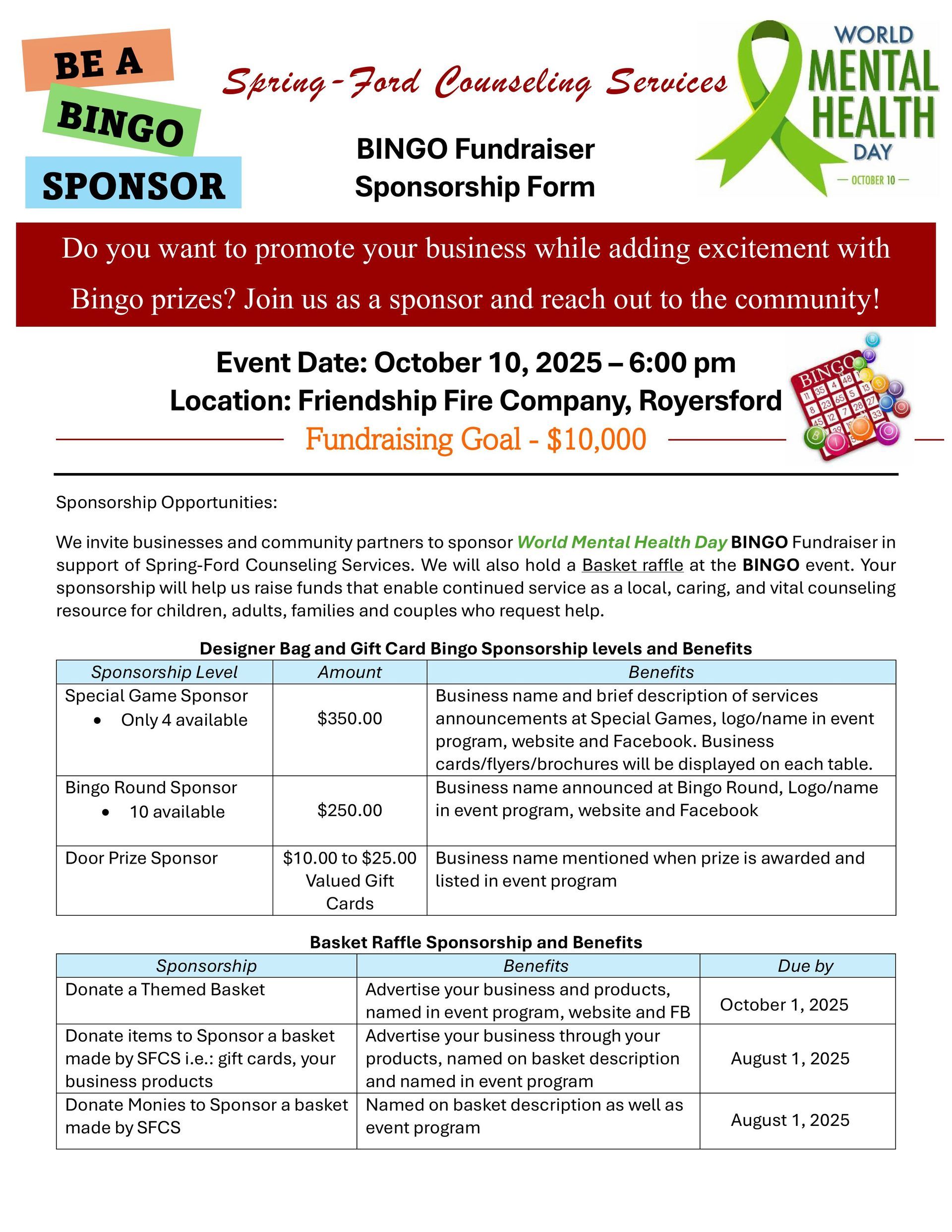Bingo Fundraiser