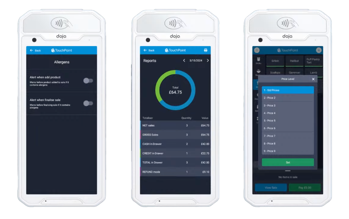 Touch screen till software