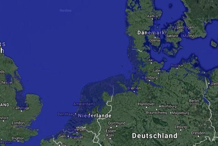 Simulation Meeresspiegelanstieg auf Küstenverlauf