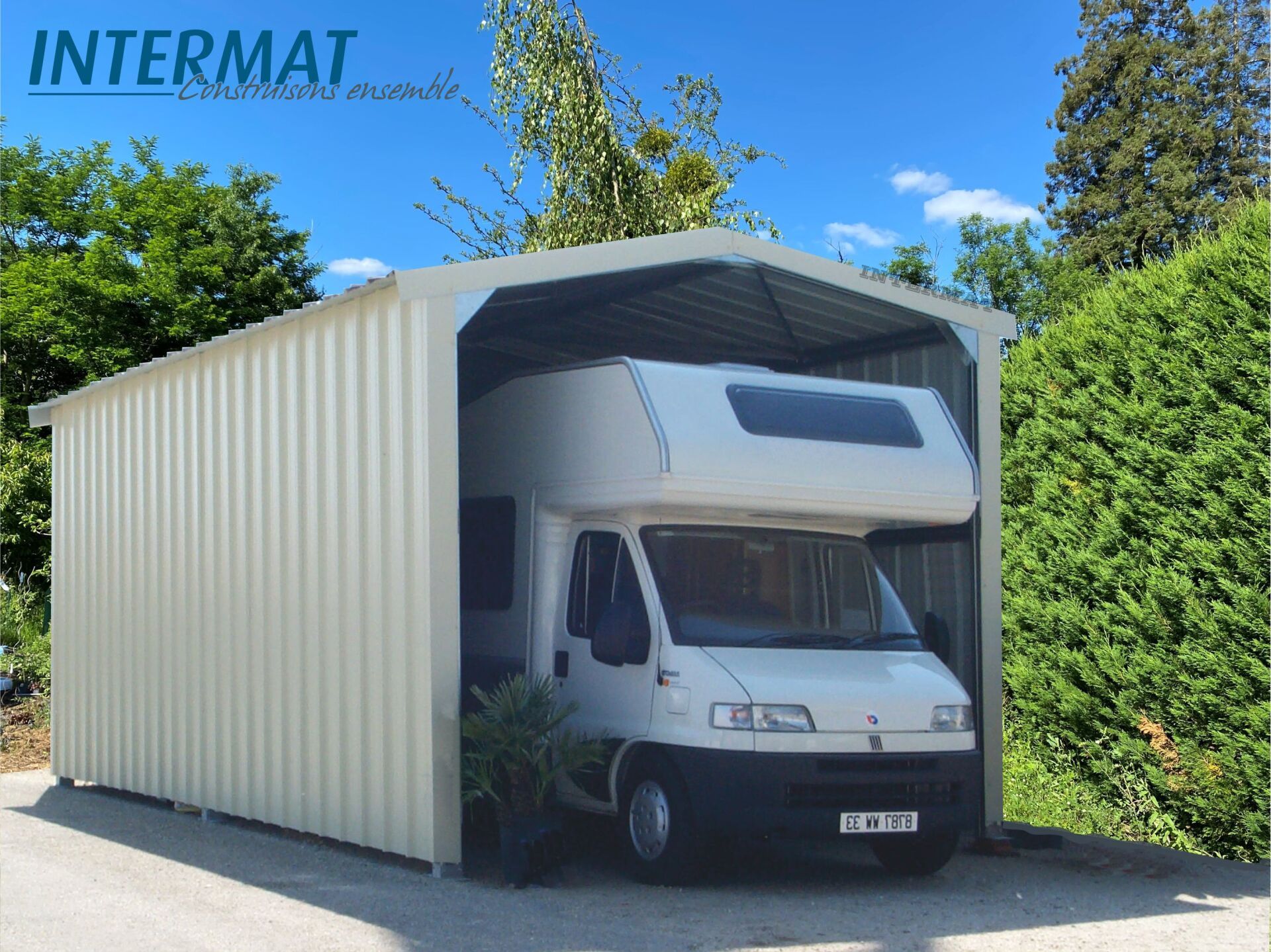 Abri camping car double pente