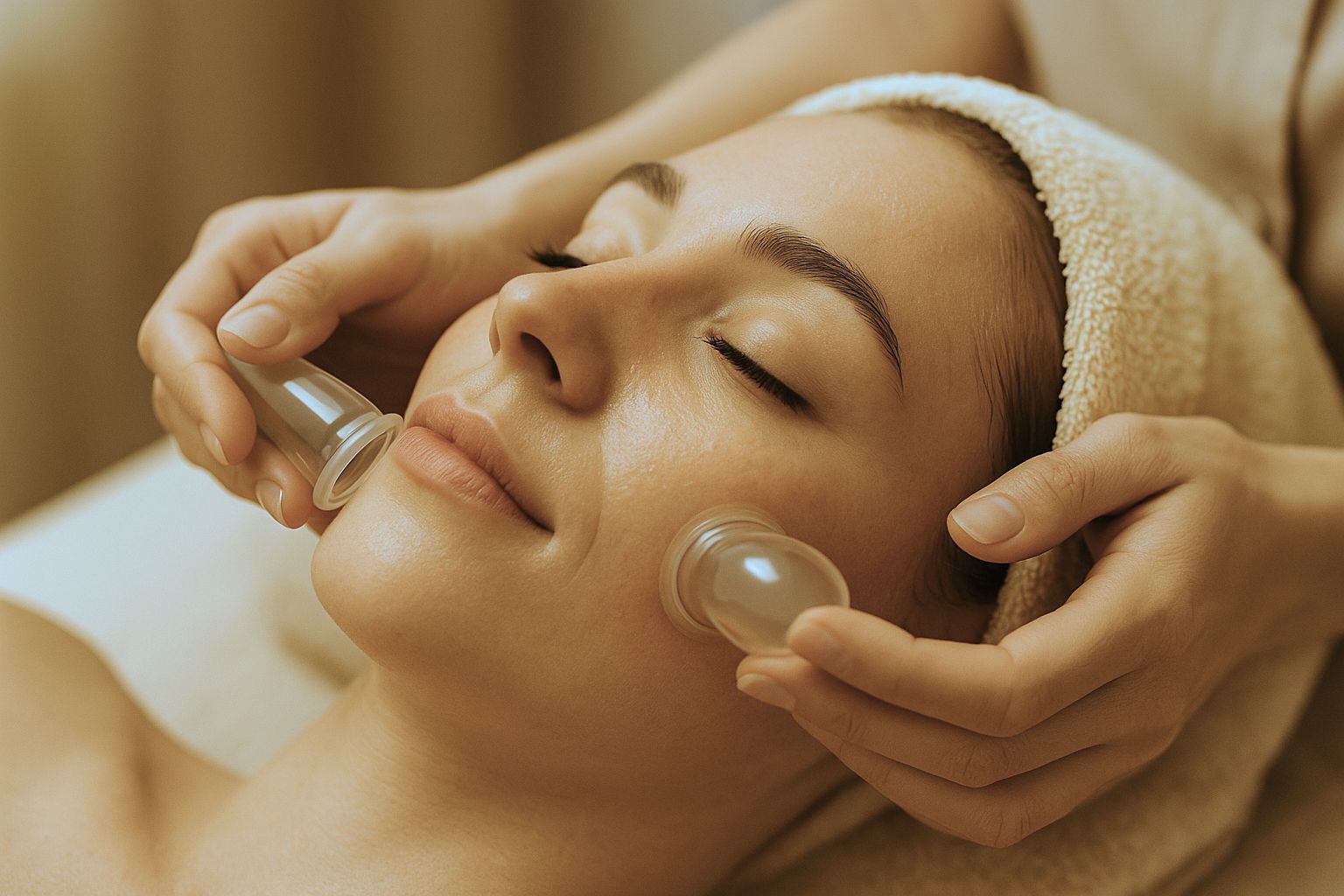 Kombinierte Anwendung von Microdermabrasion und Cupping