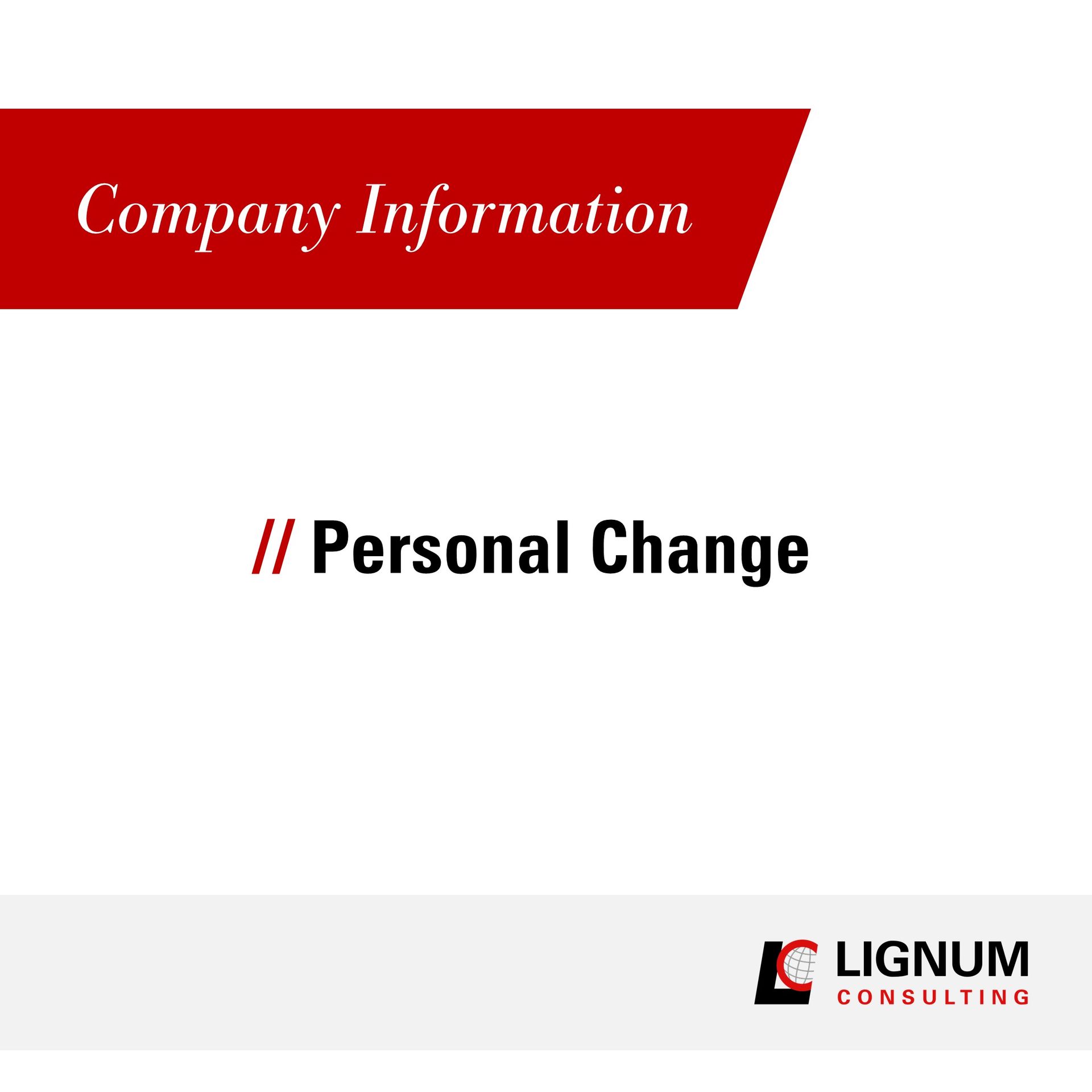 Unternehmensinformation:
Personelle Veränderung