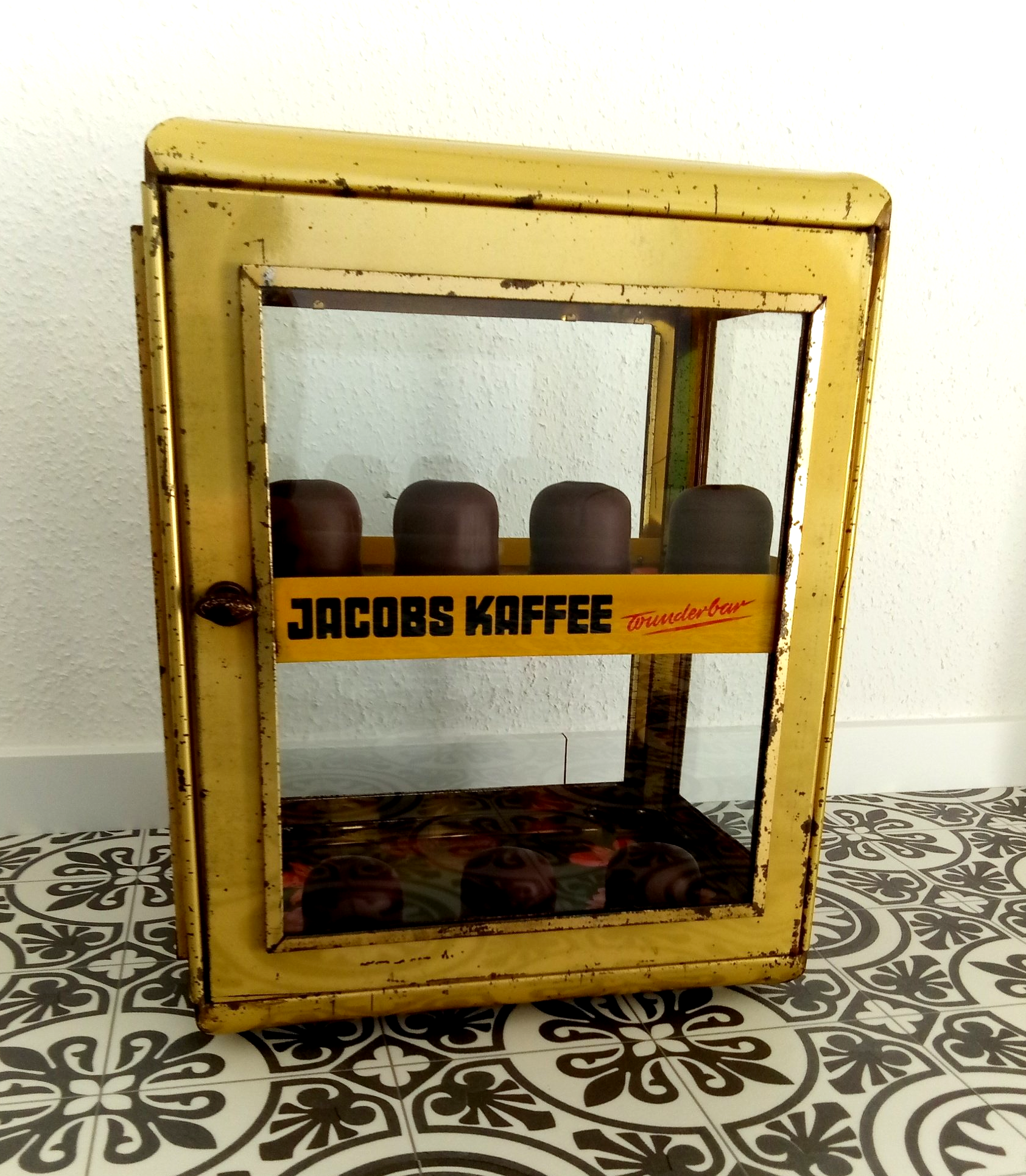 Alte Kaffee Vitrine Retro Kaffee Vitrine