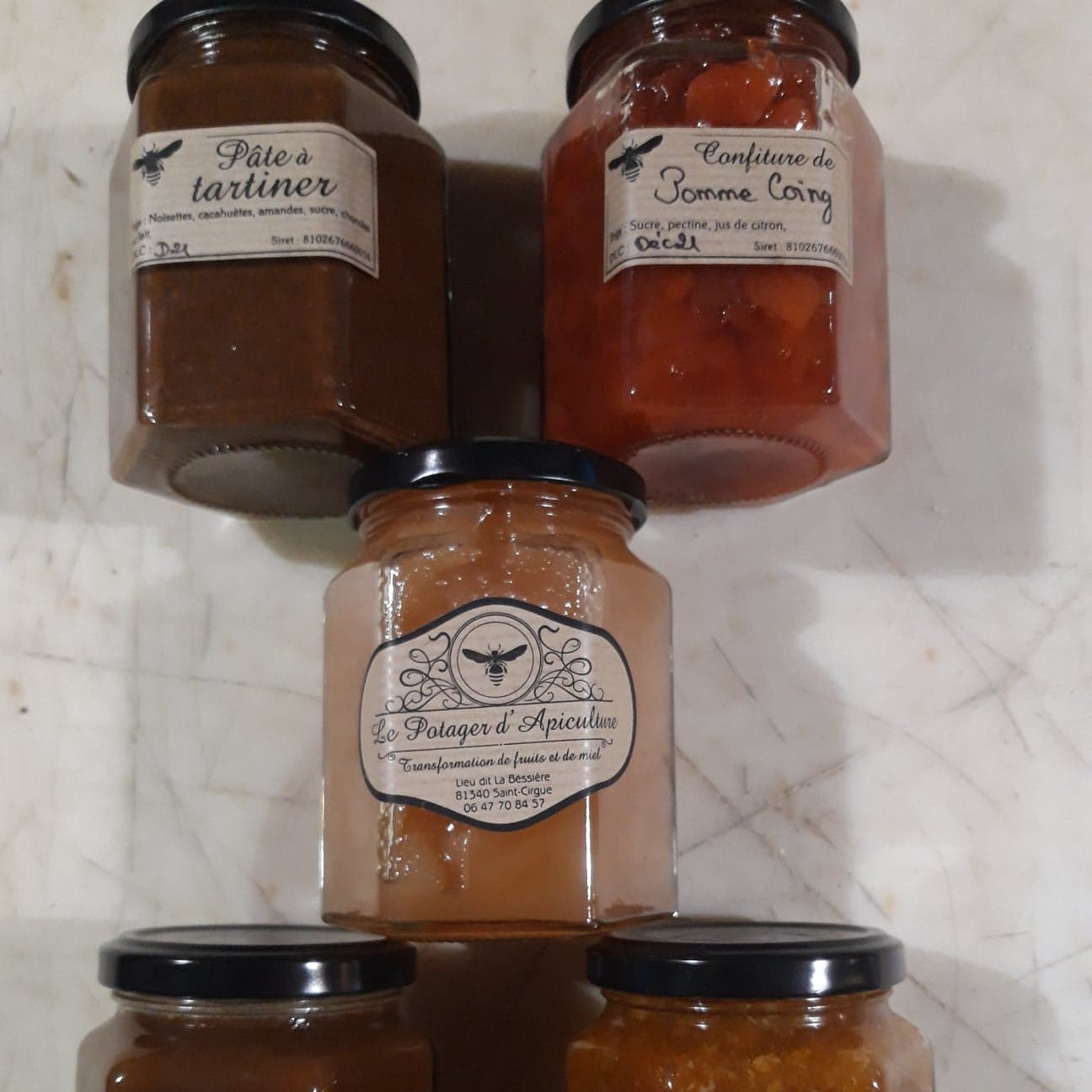 confiture rhubarbe poires miel pomme coing potager apiculture