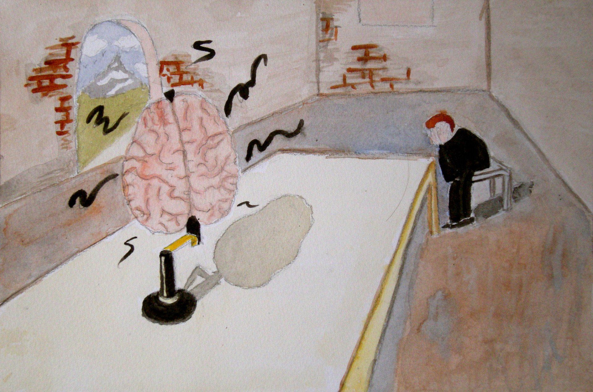 Détournement d'un tableau de Félix Nussbaum,Der flüchtling, L'émigré, 1939