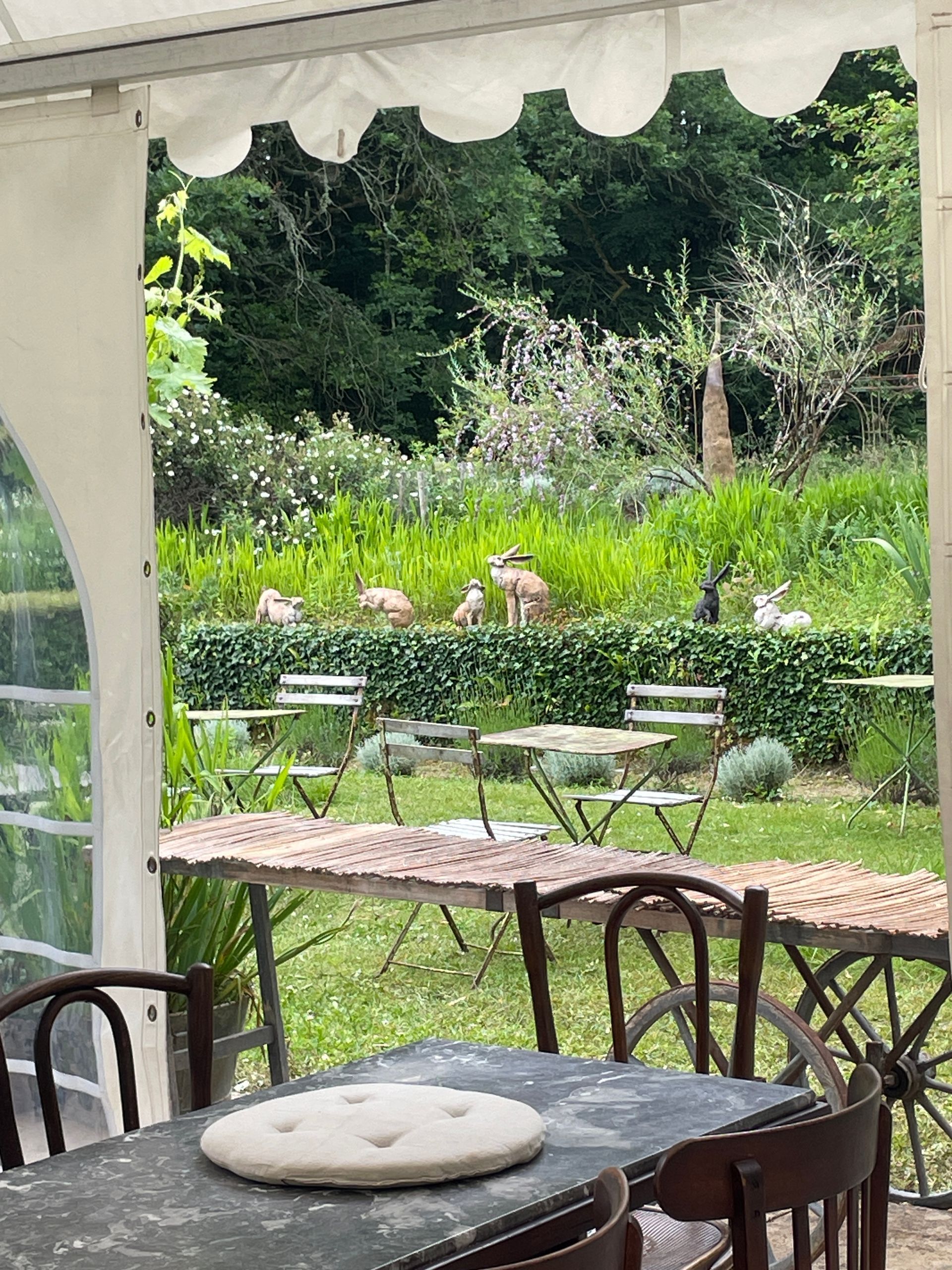 Terrasse du bar buvette dans le jardin