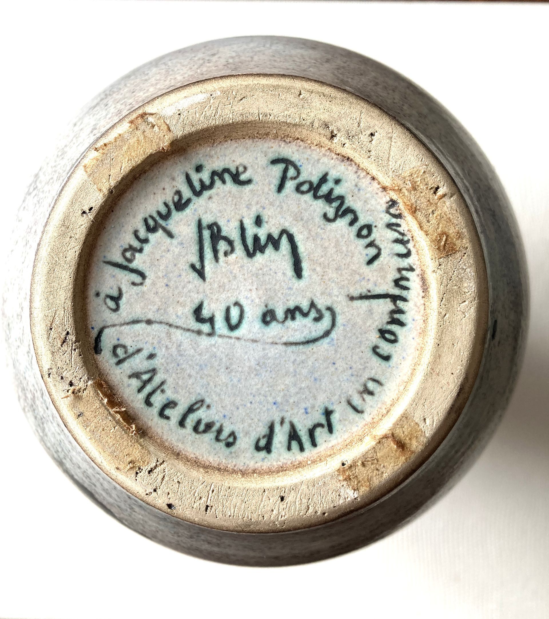 Vase Jacques Blin pour Jacqueline Potignon