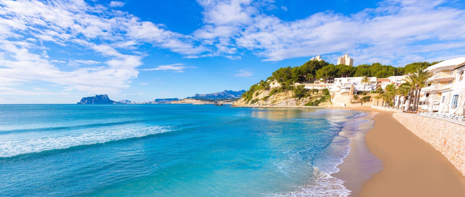 El Portet Strand mit Blick nach Calpe