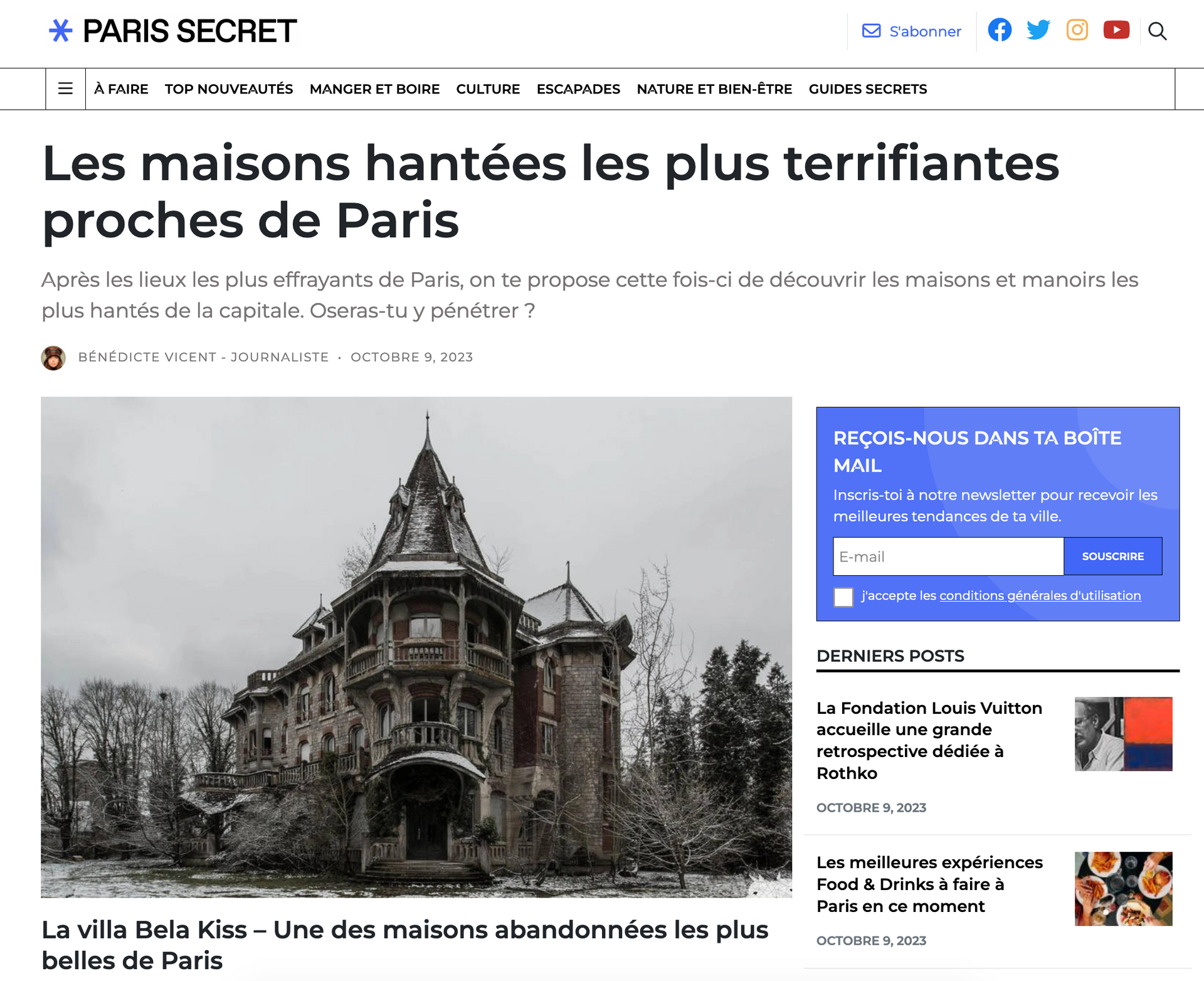 Paris Secret : Les maisons hantées les plus terrifiantes proches de Paris